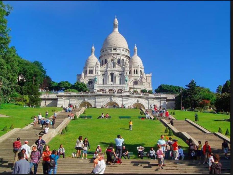 Paris Sacre Coeur Montmartre Et Tour Eiffel, 8 People, Lägenhet Exteriör bild